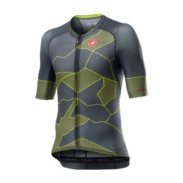 CASTELLI Kolesarski dres s kratkimi rokavi - CLIMBER'S 3.0 - siva/rumena
