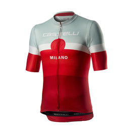 CASTELLI Kolesarski dres s kratkimi rokavi - MILANO - siva/bordo/rdeča