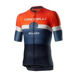 CASTELLI Kolesarski dres s kratkimi rokavi - MILANO - oranžna/modra/črna
