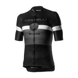 CASTELLI Kolesarski dres s kratkimi rokavi - MILANO - črna/siva