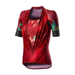 CASTELLI Kolesarski dres s kratkimi rokavi - CLIMBER'S LADY - rdeča