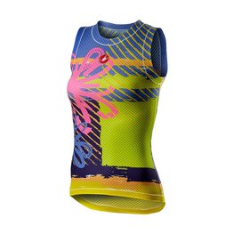 CASTELLI Kolesarska  majica brez rokavov - PRO MESH W LADY - večbarvno/rožnata