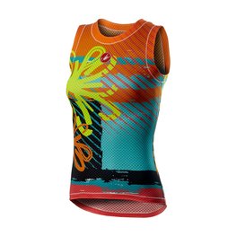 CASTELLI Kolesarska  majica brez rokavov - PRO MESH W LADY - večbarvno/rumena