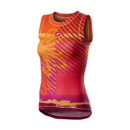 CASTELLI Kolesarska  majica brez rokavov - PRO MESH W LADY - večbarvno/oranžna