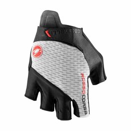 CASTELLI Kolesarske rokavice s kratkimi prsti - ROSSO CORSA PRO V - bela
