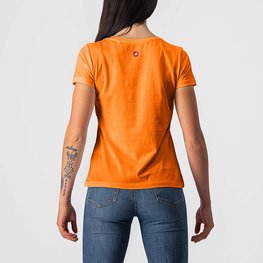 CASTELLI Kolesarska  majica s kratkimi rokavi - BELLAGIO TEE LADY - oranžna