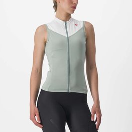 CASTELLI Kolesarski dres brez rokavov - SOLARIS LADY - zelena/slonovina