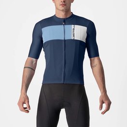 CASTELLI Kolesarski dres s kratkimi rokavi - PROLOGO VII - modra/svetlo modra
