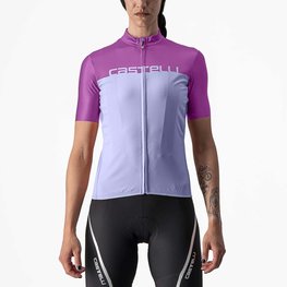CASTELLI Kolesarski dres s kratkimi rokavi - VELOCISSIMA LADY - vijolična