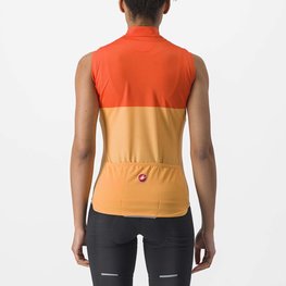 CASTELLI Kolesarski dres brez rokavov - VELOCISSIMA LADY - oranžna
