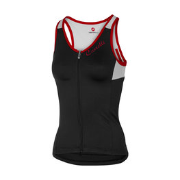 CASTELLI Kolesarski dres brez rokavov - SOLARE LADY - črna/bela/rdeča