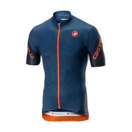CASTELLI Kolesarski dres s kratkimi rokavi - ENTRATA 3.0 - modra/oranžna