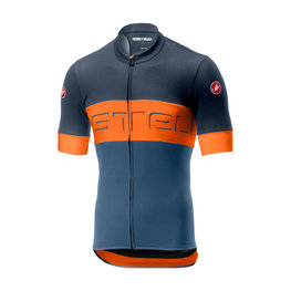 CASTELLI Kolesarski dres s kratkimi rokavi - PROLOGO VI - oranžna/modra