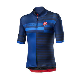 CASTELLI Kolesarski dres s kratkimi rokavi - MID WEIGHT PRO - modra