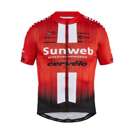 Kolesarski dres s kratkimi rokavi - SUNWEB 2019 - črna/rdeča/bela