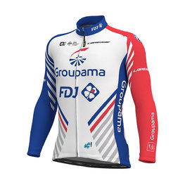 ALÉ Kolesarski dres z dolgimi rokavi zimski - GROUPAMA FDJ 19 WNT - rdeča/modra/bela