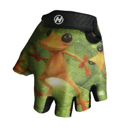 HAVEN Kolesarske rokavice s kratkimi prsti - DREAM KIDS - črna/oranžna/zelena