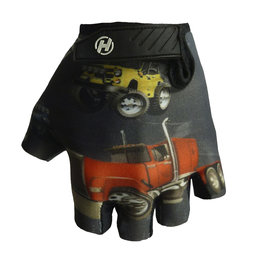 HAVEN Kolesarske rokavice s kratkimi prsti - DREAM KIDS - rdeča/rumena/črna