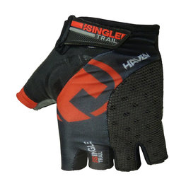 HAVEN Kolesarske rokavice s kratkimi prsti - SINGLETRAIL - rdeča/črna