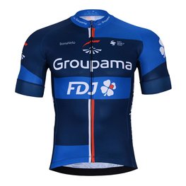 BONAVELO Kolesarski dres kratek rokav in kratke hlače - GROUPAMA FDJ 2025 - črna/modra
