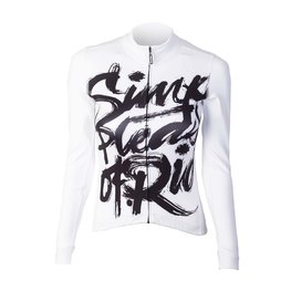 HOLOKOLO Kolesarski dres z dolgimi rokavi zimski - STREETBEAT LADY WNT - bela/črna