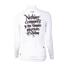 HOLOKOLO Kolesarski dres z dolgimi rokavi zimski - STREETBEAT LADY WNT - bela/črna