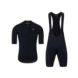 HOLOKOLO Kolesarski dres kratek rokav in kratke hlače - VICTORIOUS GOLD - črna