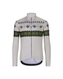 HOLOKOLO Kolesarski dolgi dres in hlače - FROSTTRAIL WINTER - zelena/siva/črna