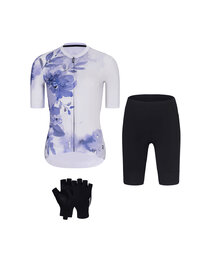 RIVANELLE Kolesarski mega set - FLOWERY LADY - bela/modra/črna