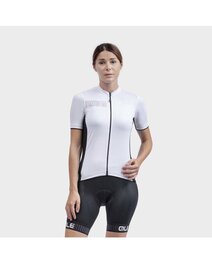 ALÉ Kolesarski dres kratek rokav in kratke hlače - COLOR BLOCK LADY - bela/črna