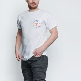 NU. BY HOLOKOLO Kolesarska  majica s kratkimi rokavi - PEDAL BY PEDAL - večbarvno/bela