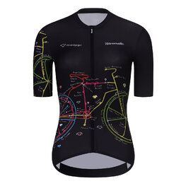 RIVANELLE Kolesarski dres kratek rokav in kratke hlače - MAAPPI DARK - rožnata/črna