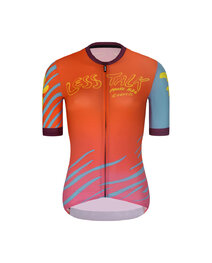 RIVANELLE Kolesarski dres kratek rokav in kratke hlače - LESS TALK - rdeča/črna/večbarvno