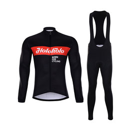 HOLOKOLO Kolesarski zimski set - OBSIDIAN WINTER - črna/rdeča