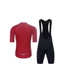 HOLOKOLO Kolesarski dres kratek rokav in kratke hlače - EYELET - bordo