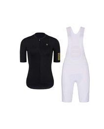 RIVANELLE Kolesarski dres kratek rokav in kratke hlače - VICTORIOUS GOLD LADY - črna/zlata