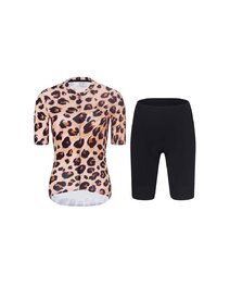 RIVANELLE Kolesarski dres kratek rokav in kratke hlače - WILDCAT II - rjava/črna