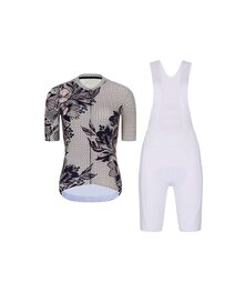 RIVANELLE Kolesarski dres kratek rokav in kratke hlače - BAROC - črna/siva