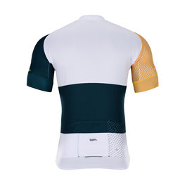 HOLOKOLO Kolesarski dres s kratkimi rokavi - ENGRAVE - bela/rumena/modra