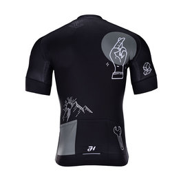 HOLOKOLO Kolesarski dres s kratkimi rokavi - BLACK OUT - bela/črna