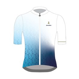 HOLOKOLO Kolesarski dres s kratkimi rokavi - PEACE - bela/modra