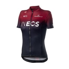 CASTELLI Kolesarski dres s kratkimi rokavi - TEAM INEOS 2019 LADY - rdeča/črna