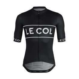 LE COL Kolesarski dres s kratkimi rokavi - SPORT LOGO - črna/bela