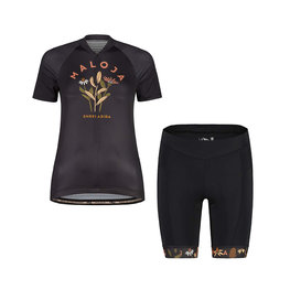 MALOJA Kolesarski dres kratek rokav in kratke hlače - GANESM. - črna