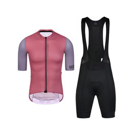 MONTON Kolesarski dres kratek rokav in kratke hlače - CHECHEN - rdeča/črna