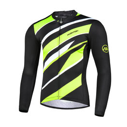 MONTON Kolesarski dres z dolgimi rokavi poletni - FERNWAR SUMMER - črna/zelena