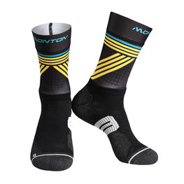 MONTON Kolesarske klasične nogavice - GREFFIO 2  - črna/rumena