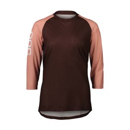 POC Kolesarski dres s kratkimi rokavi - MTB PURE 3/4 LADY - rjava/rožnata