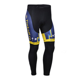 Kolesarske dolge hlače brez naramnic - SAXO BANK 2013 WNT - modra/rumena/črna