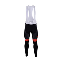 Kolesarske dolge hlače z naramnicami - TREK 2018 WINTER - rdeča/črna